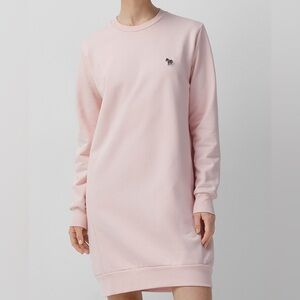 Paul Smith Light Pink Organic Cotton Sweatshirt Dress zebra Size M $230